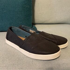 Black Canvas Slip-On Shoes